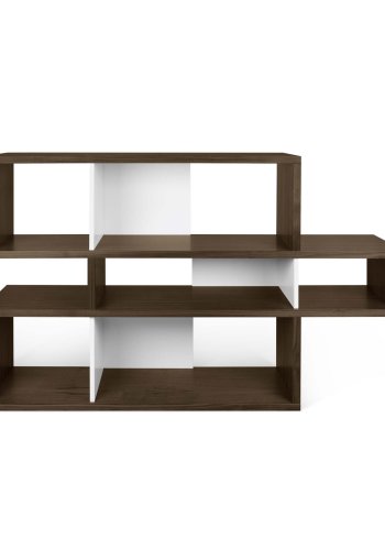 TEMAHOME London Bookcase 001 - Vit/Valn&ouml;t, 156x100x34 cm