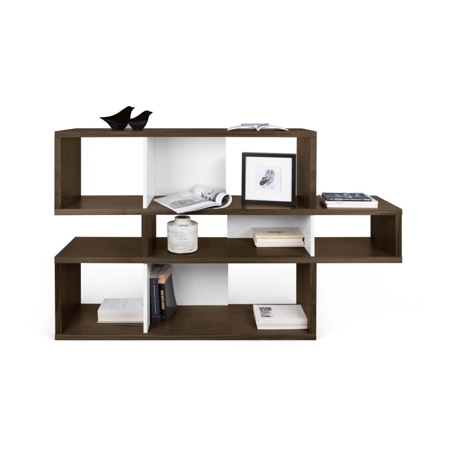 TEMAHOME London Bookcase 001 - Vit/Valn&ouml;t, 156x100x34 cm