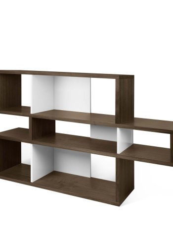 TEMAHOME London Bookcase 001 - Vit/Valn&ouml;t, 156x100x34 cm