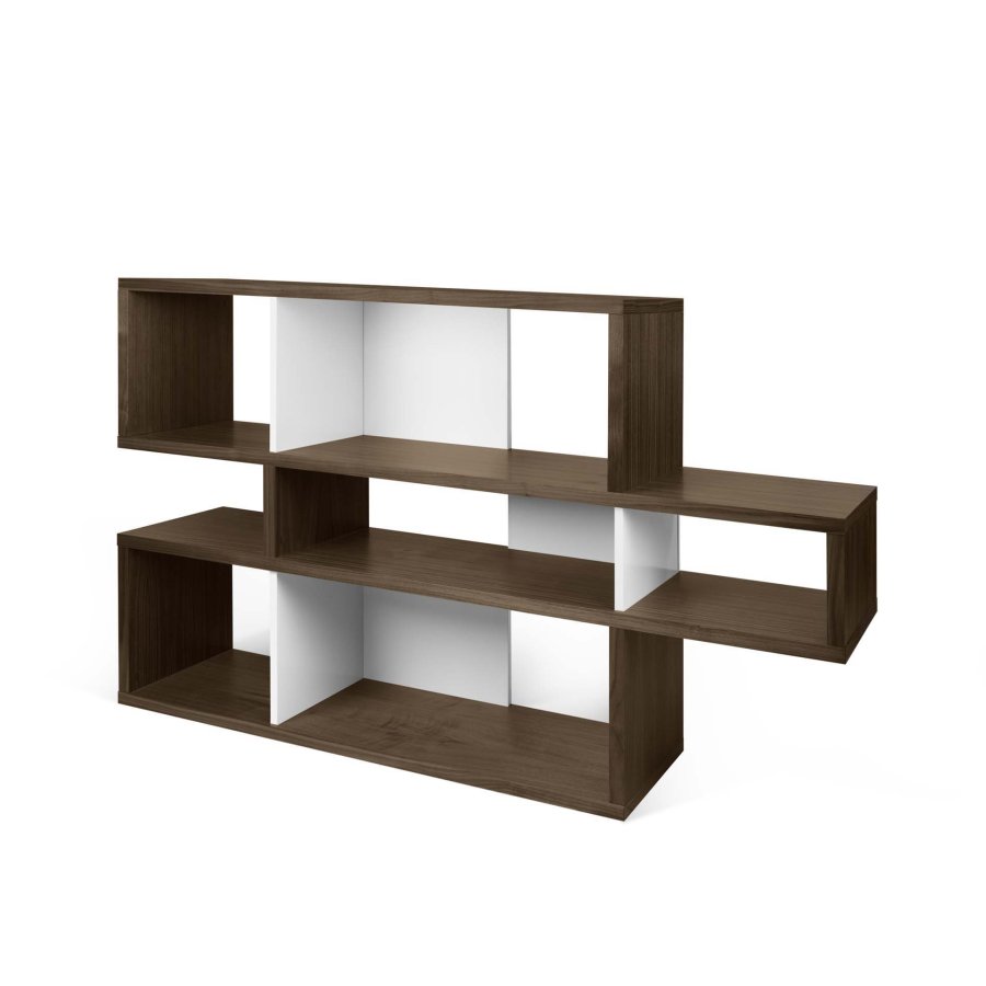 TEMAHOME London Bookcase 001 - Vit/Valn&ouml;t, 156x100x34 cm