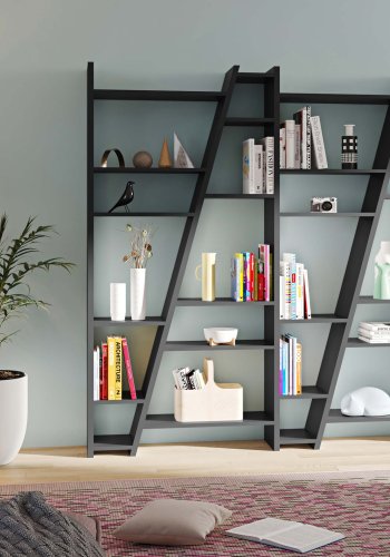 TEMAHOME Delta Bokhylla 004 - Svart 190x195 cm