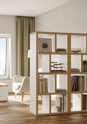 TEMAHOME Berlin Bokhylla 70 4L - Vit/Natur - 70x159 cm