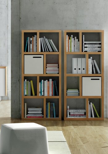 TEMAHOME Berlin Bokhylla 70 4L - Vit/Natur - 70x159 cm