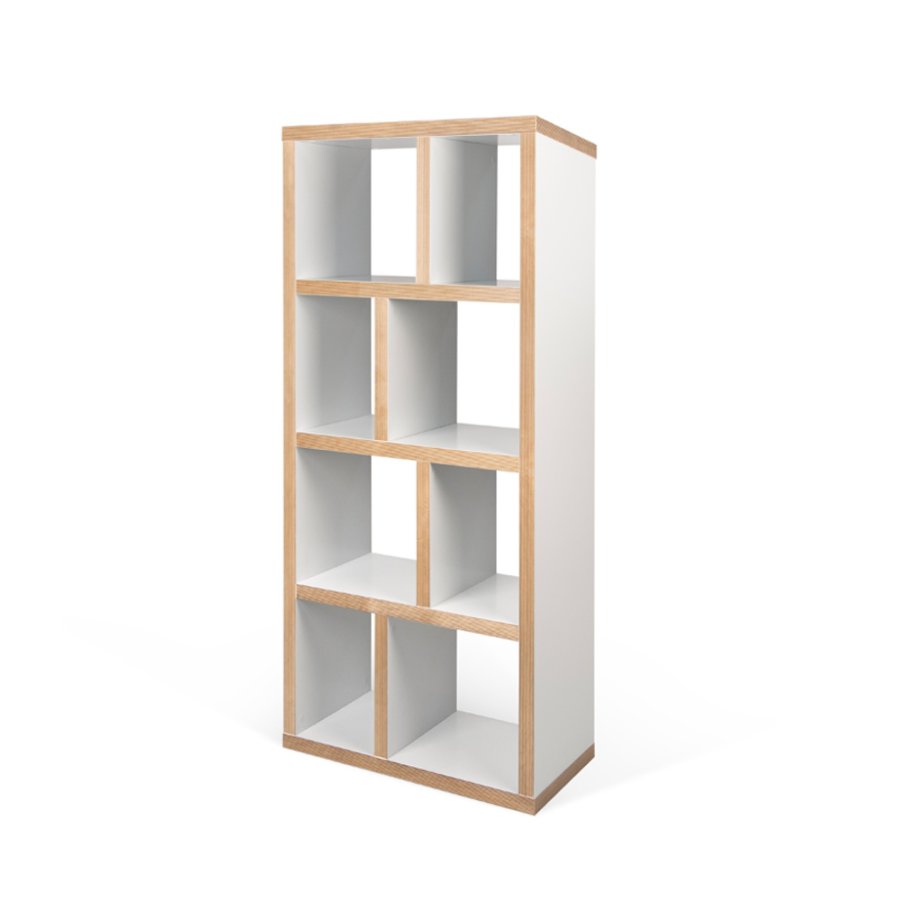 TEMAHOME Berlin Bokhylla 70 4L - Vit/Natur - 70x159 cm