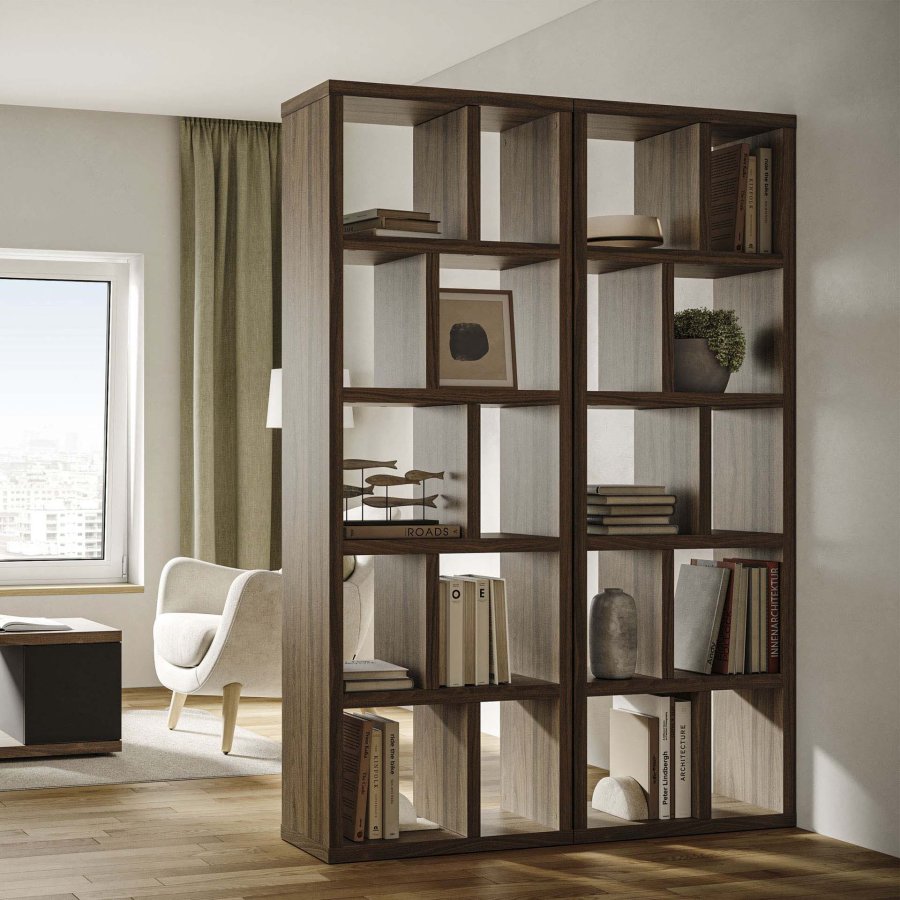 TEMAHOME Berlin Bokhylla - Valn&ouml;tsfaner, 5 hyllor, 70 cm