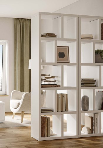 TEMAHOME Berlin Bokhylla - Vit, 5 niv�er, 70x34x198 cm