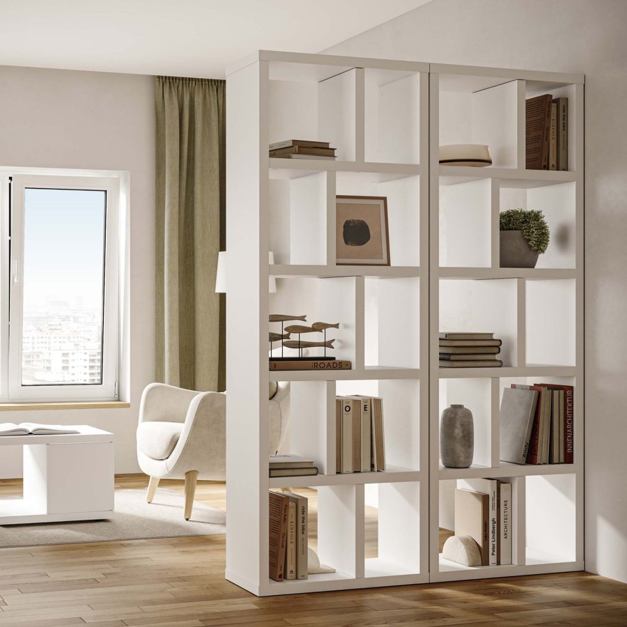 TEMAHOME Berlin Bokhylla - Vit, 5 niv�er, 70x34x198 cm