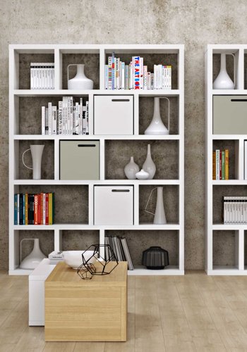 TEMAHOME Berlin Bokhylla - Vit, 5 niv�er, 70x34x198 cm