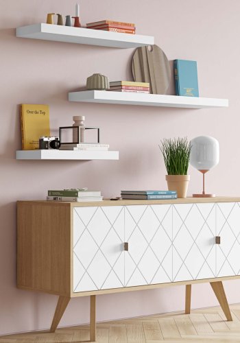 TEMAHOME Balda Vegghylle - Hvit, 60 cm