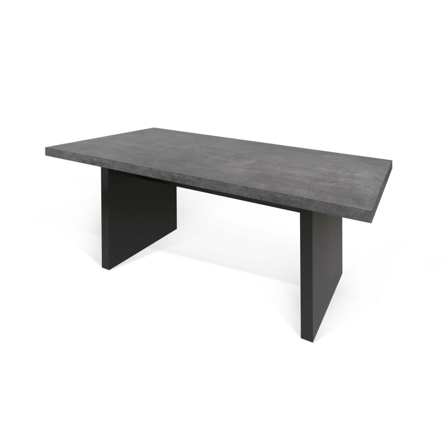 TEMAHOME Detroit Spisebord - Gr� betonlook og sort, 160x80 cm