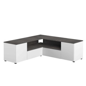 TEMAHOME Angle TV-bord - Hvid/Gr�/Natur, 130 cm