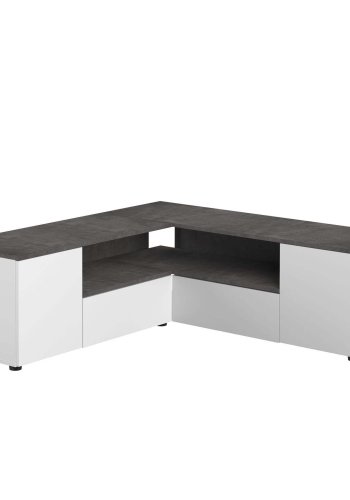 TEMAHOME Angle TV-bord - Hvid/Gr�/Natur, 130 cm