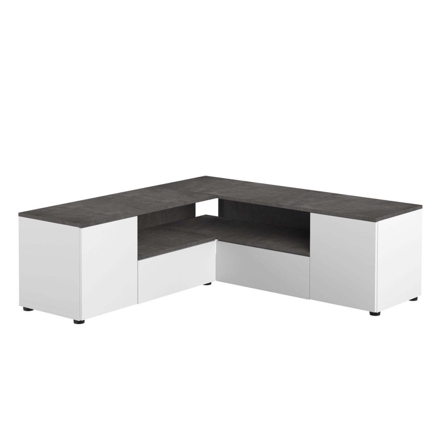 TEMAHOME Angle TV-bord - Hvid/Gr�/Natur, 130 cm