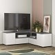 TEMAHOME Angle TV-bord - Hvid/Gr�/Natur, 130 cm