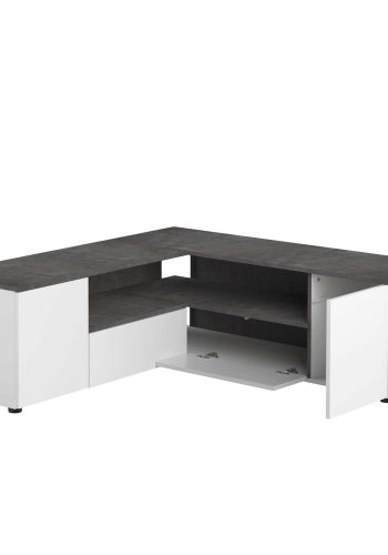 TEMAHOME Angle TV-bord - Hvid/Gr�/Natur, 130 cm