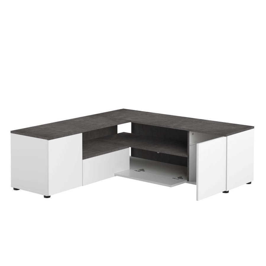 TEMAHOME Angle TV-bord - Hvid/Gr�/Natur, 130 cm