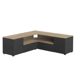 TEMAHOME Angle TV-bord - Sort/Natur eg - 130 cm