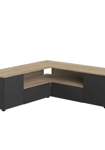 TEMAHOME Angle TV-bord - Sort/Natur eg - 130 cm