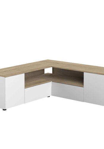 TEMAHOME Angle TV-bord - Hvid/Natur, 130 cm