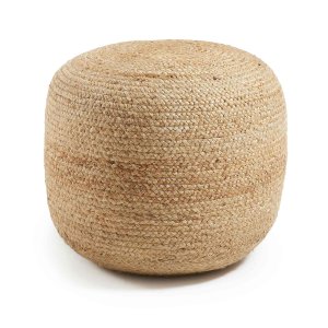 KAVE HOME Dip puf - natur jute, rund (50) 