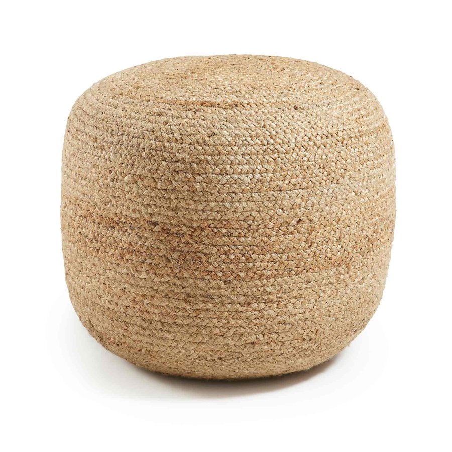KAVE HOME Dip puff - naturlig jute, rund (50) 