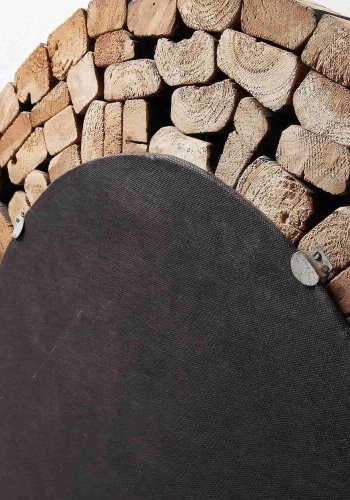 KAVE HOME Ellipse veggspeil - naturlig resirkulert tre og speilglass, rundt (80) 