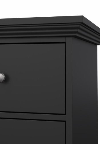 TVILUM North kommode med 4 skuffer, mat sort, 86,3 x 51,6 x 115,6 cm