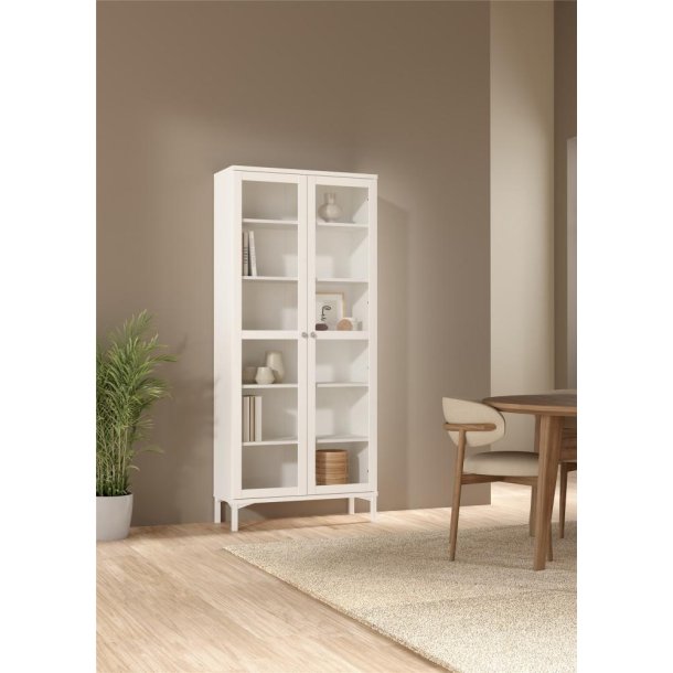 Roma porcel�nsskab med 2 l�ger, hvid, 88,7 x 36,25 x 202,8 cm