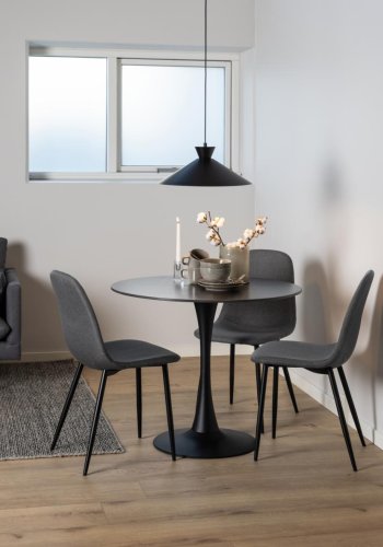 ACT NORDIC Celia spisestuestol - mrkegrtt stoff og sort stl