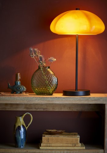 CREATIVE COLLECTION Kinoko Tischleuchte, Gelb, Metall (T30xH46,5 cm)