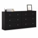 TVILUM May Doppelkommode mit 6 Schubladen - schwarze Folie und Kunststoff