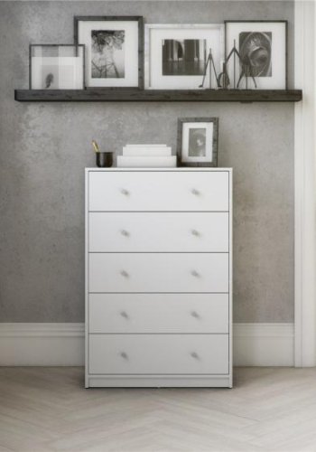 TVILUM May Kommode - weiß, mit 5 Schubladen