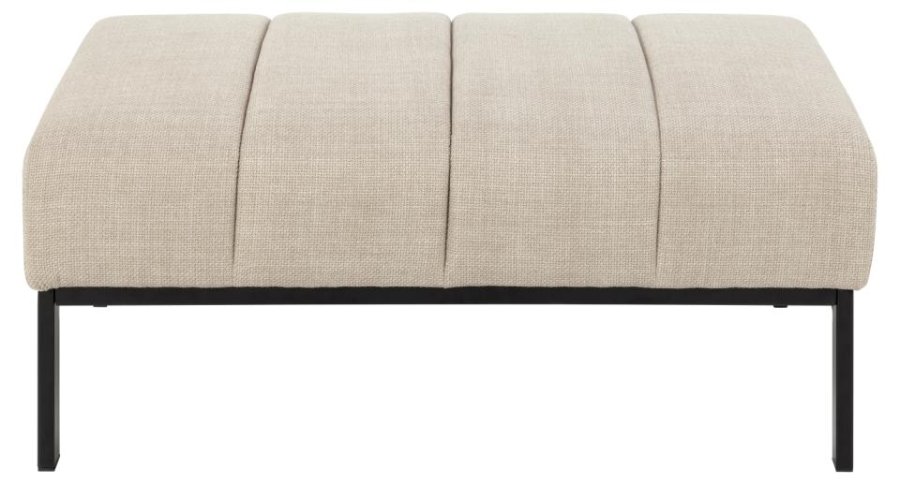 ACT NORDIC Caix krakk, med vertikale smmer, rektangulrt - beige stoff og sort stl (100x61)