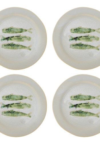 CREATIVE COLLECTION Hadden Teller, Grün, Steingut (T27xH2 cm, 4er-Set)