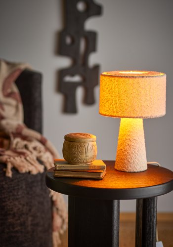 BLOOMINGVILLE Emmie Tischleuchte, Wei, Polyester (T20xH30 cm)