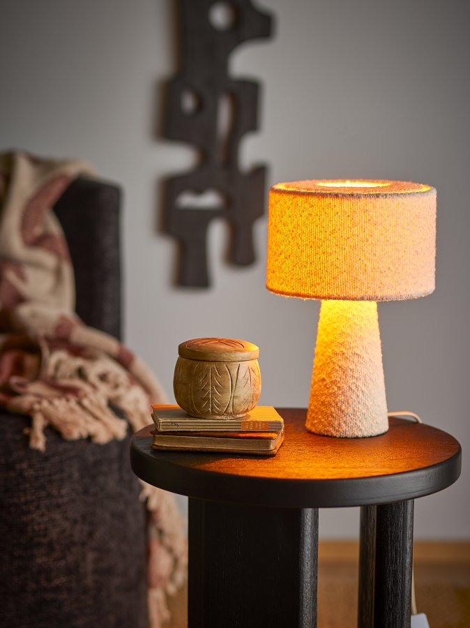 BLOOMINGVILLE Emmie Tischleuchte, Wei, Polyester (T20xH30 cm)