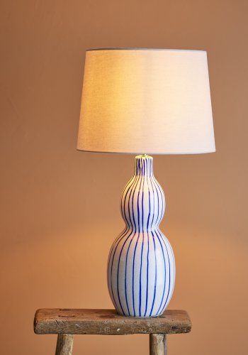 CREATIVE COLLECTION Gavisa Tischleuchte, Blau, Steingut