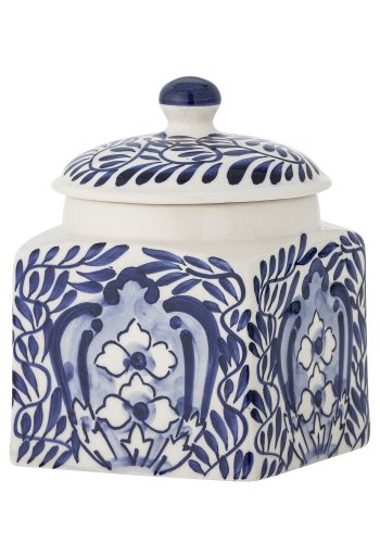 CREATIVE COLLECTION Karlie Glas mit Deckel, Blau, Steingut