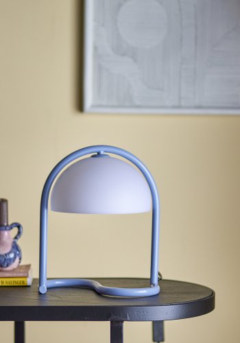 BLOOMINGVILLE Bordlampe med gaver, bl, akryl