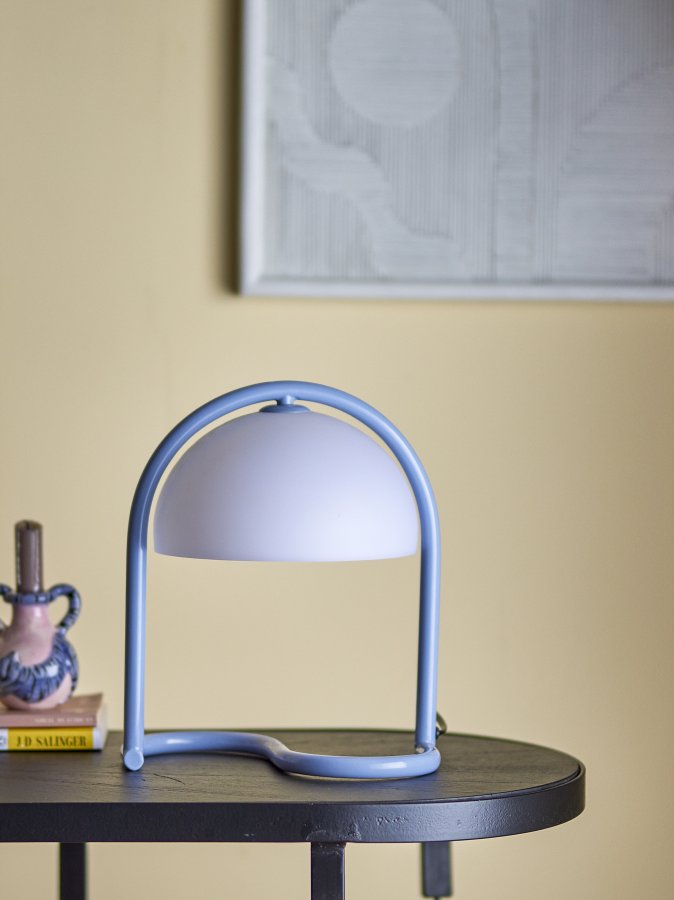 BLOOMINGVILLE Bordlampe med gaver, bl, akryl