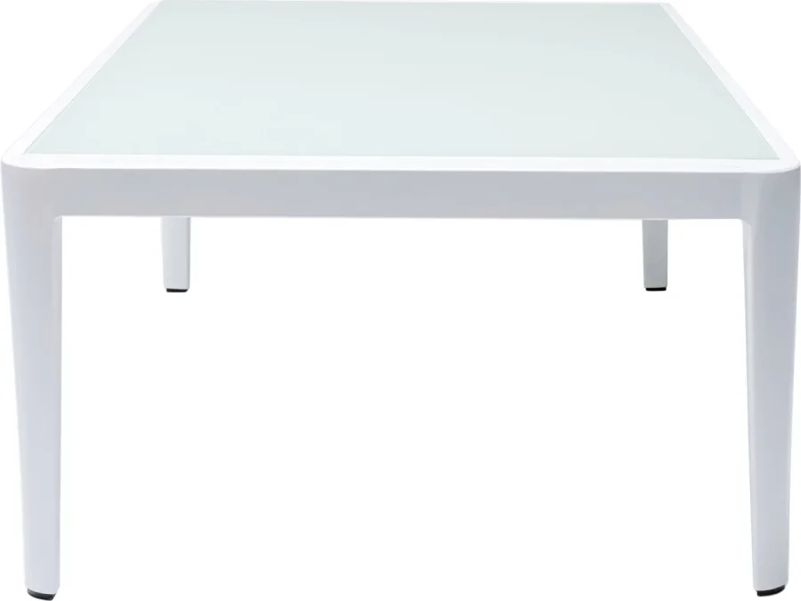 KARE DESIGN Tiki havebord, rektangulr - klar glas og hvid aluminium (108x59)