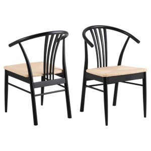 ACT NORDIC I_York spisebordsstol, m. armln - offwhite papir reb og sort eg