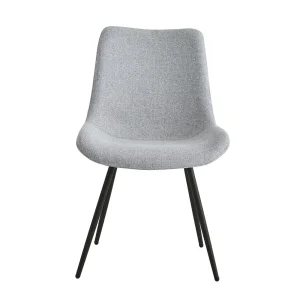 NORDLYS Koge spisebordsstolen - gr stof og sort metal