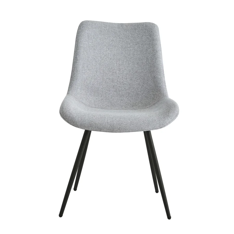 NORDLYS Koge spisebordsstol - grtt stoff og sort metall