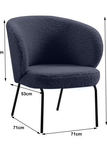 NORDLYS Bergen lenestol - gr ull og sort metall