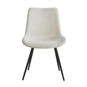 NORDLYS Koge spisebordsstolen - beige stof og sort metal