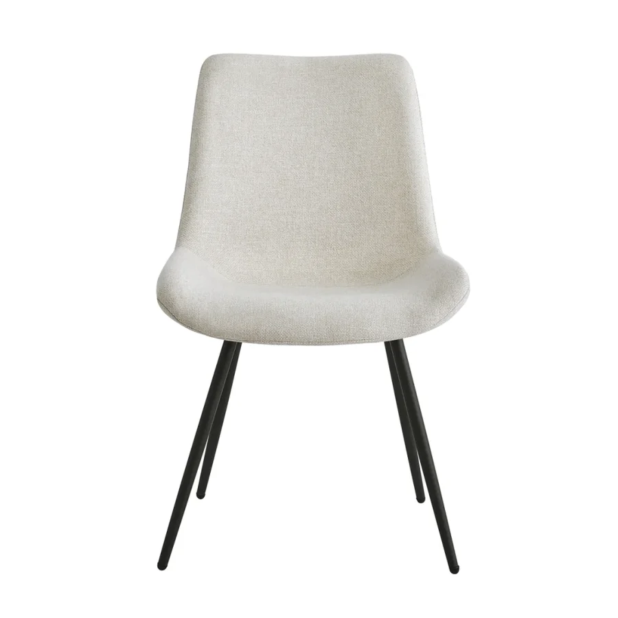 NORDLYS Koge spisebordsstol - beige stoff og sort metall