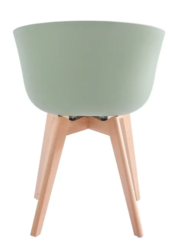 NORDLYS Alborg spisebordsstol, m. arml�n - gr�n polypropylen og natur tr�