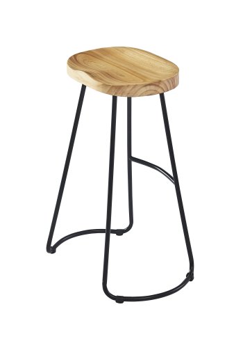 NORDLYS Tabnikko-Gris barstol, med fotsttte - ask og sort metall