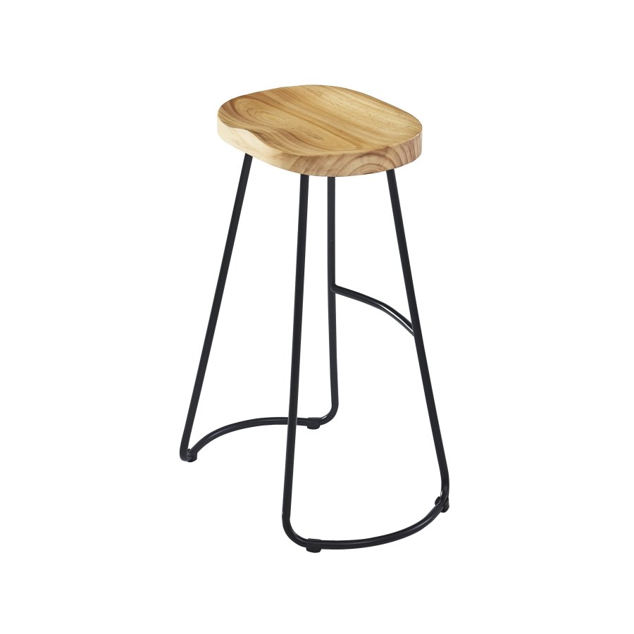 NORDLYS Tabnikko-Gris barstol, med fotsttte - ask og sort metall